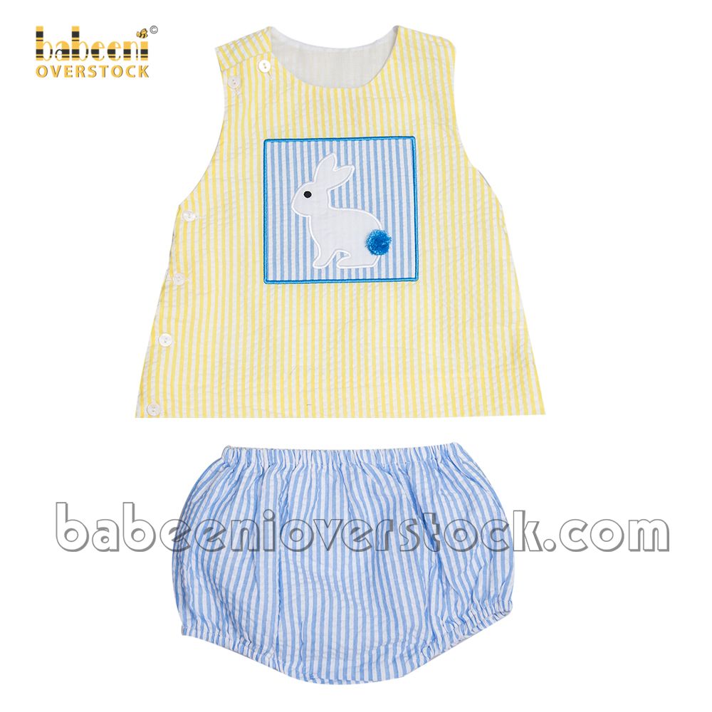 Lovely girl set with big cute rabbits on bodice - BB1782